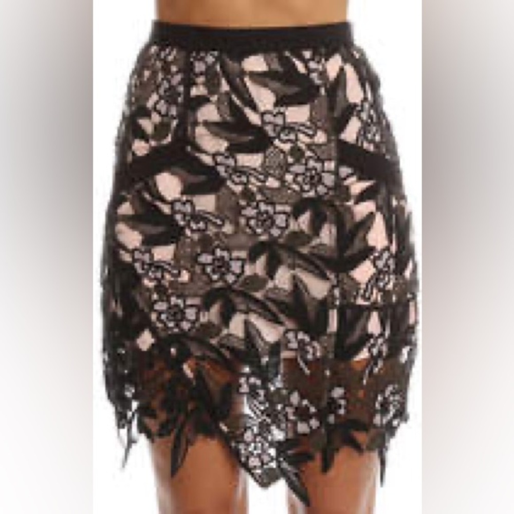 Self Portrait NINA VINE GUIPURE LACE SKIRT